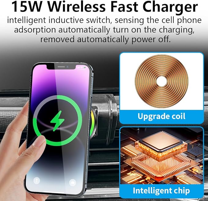 Car Magnetic Phone Mount for Buick Envista 2024 2025 2026 Auto Interior Accessories Best Cellphone Holder Fast 15W Wireless Charger Cell Phones Charging Screen Stand Vehicle Accessory