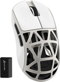 ATTACK SHARK R2 SUPERLIGHT Wireless Gaming Mouse,Magnesium Alloy, PixArt PAW 3950 Optical Sensor,42K DPI ,8K Polling Rate,5 Programmable Button,Long Battery Life 2.4G/USB-C/Bluetooth Mice-Retro White