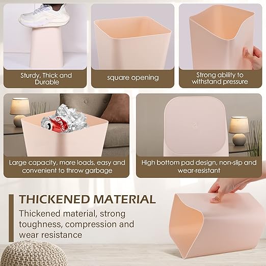 Amyhill 10 Pcs Small Trash Can 2 Gallon Plastic Garbage Can Small Waste Basket for Bathroom Office Kitchen Living Room Bedroom Home Under Desk(Multicolor)