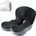 Memory Foam Office Chair Cushion, L-Shaped Integrated Seat Cushions, Chair Seat Cushion for Lower Back Tailbone Protection, Ergonomic SeatCushion with Lumbar Support (Black Gray)