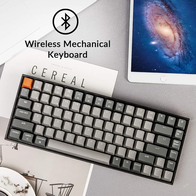 Keychron K2 75% Layout RGB Bluetooth Wireless Mechanical Keyboard with Keychron Super Red Switch/Anti Ghosting/N-Key Rollover, Compact 84 Keys USB Wired Gaming Keyboard for Mac Windows-Version 2