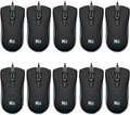 Rii Wired Mouse, RM105 USB Computer Mouse,RGB Optical Office Mice for PC,Computer,Laptop,Desktop,Windows (10 Pack)
