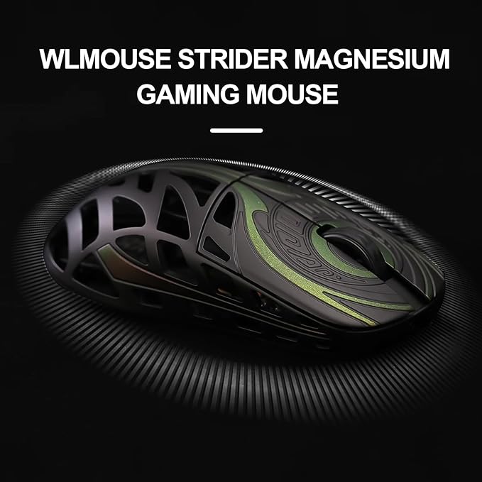 WLMOUSE Strider Magnesium Gaming Mouse 45g Superlight Magnesium Alloy Wireless Gaming Mouse, 125-8000Hz (Adjustable) Wireless Polling Rate, PAW 3950 HS Sensor, for PC/Laptop/Mac(Strider TTC-White)