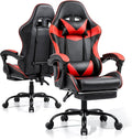 Gaming Chair with Footrest and Lumbar Support, Height Adjustable Chair with 360°Office Desk Chair,Heavy Duty 330lbs Computer Chair for Adults, Black & Red