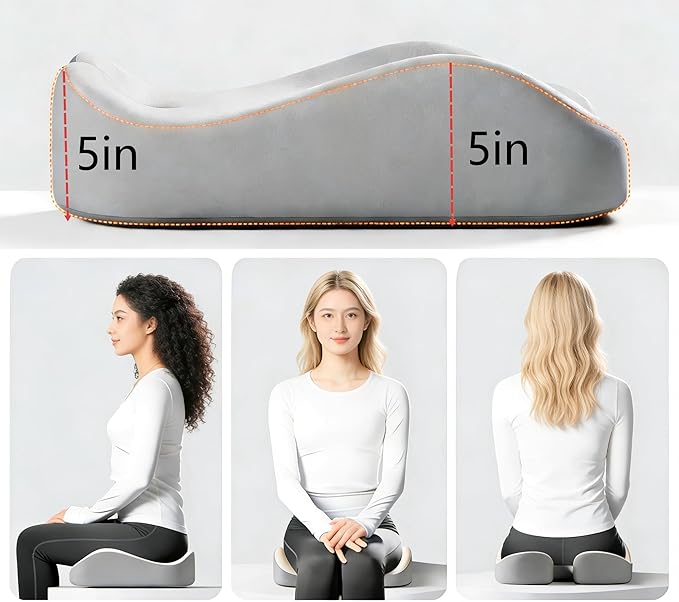 5" Thick Recliner Cushions for Elderly, 18.5x15.5 Cushion for Recliner Chair, Recliner Cushion for Long Sitting, 100% High Density Memory Foam Seat Pad, Orthopedic Support for Back and Hips