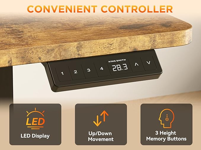 WALKINGDESK 55X45 Inches Reversible L Shaped Standing Desk Height Adjustable with Cup Holder, Electric Corner Computer Desk, Sit Stand up Home Office Desk, Ergonomic Gaming Desk, Rustic Brown