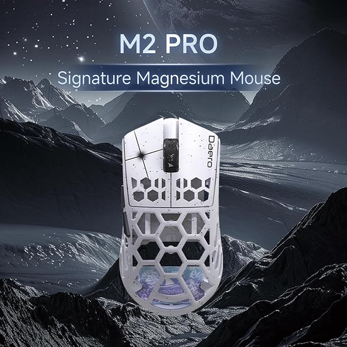 Darmoshark M2PRO Carbon Fiber Wireless Gaming Mouse,Tri-Mode 8K/USB-C/Bluetooth Mouse Up to 30000DPI,PAW3950 Optical Sensor Lightweight 40g,5 programmable Button,Computer Mouse for Laptop,PC,Mac