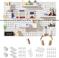 SHGJ&SOFT Peg Board Wall Organizer Panels, 50pcs - Includes 6 White Pegboards & Accessories, Plastic Pegboard for Home，Office, Craft Room, Gaming Setup, 24″×24″, Wall Mount Display Pegboard Panel Kits