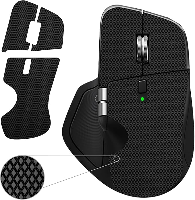 TALONGAMES Mouse Anti Slip Grip Tape Compatible with Logitech MX Master 4 Gaming Mouse, Palm Sweat Absorption, Thin 0.5mm, Cut to Fit, Easy to Apply, Mouse Skin