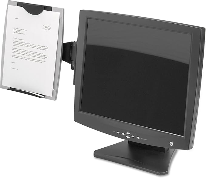 Fellowes(R) Office Suites Monitor Mount Copyholder, Black/Silver (8033301)