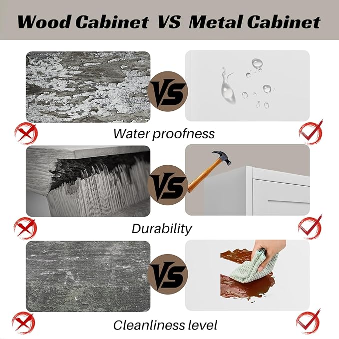 Metal Bathroom Storage Cabinet, 67" H Tall Narrow Bathroom Storage Cabinet, Slim Cabinet for Small Spaces, Bathroom, Pantry