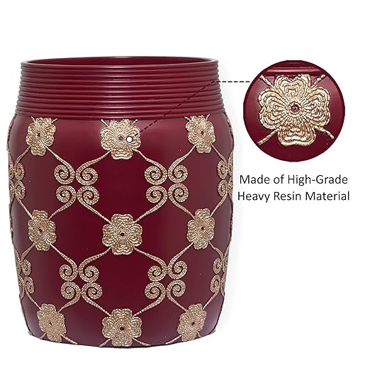 Zahari Home Decorative Trash Can for Bathroom, Office & Bedroom - 2.1 Gallons Stylish & Small Trash Can for Dorms, Desktop & Restroom - Chic Waste Basket for Compact Spaces, Elegant Rose