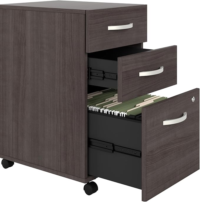 Bush Business Furniture Studio C 72W x 30D L Shaped Desk with Mobile File Cabinet and 42W Return in Storm Gray | Spacious Corner Desk for Office