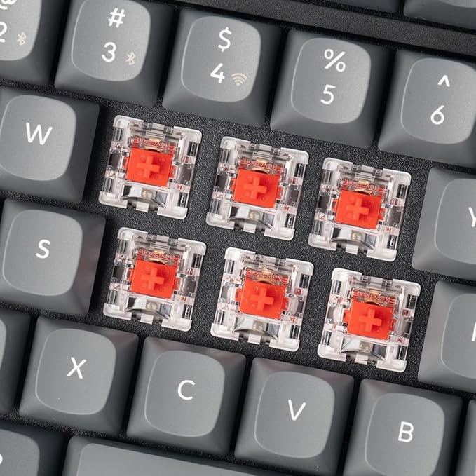 Keychron K4 Max QMK Wireless Custom Mechanical Keyboard, 96% Layout Tri-Mode Bluetooth 5.1/2.4G/USB-C Programmable White Backlight, Super Red Switch NKRO Gaming Keyboard for Mac/Windows/Gamers