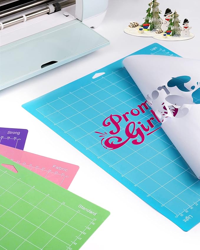 Gwybkq Cutting Mat 12 Pack 12x12, Compatible With Cricut Machine & Silhouette Variety Grip Sticky Pad Replacement Accessories for Cricket Card Supplies Standard Light Strong Frabic