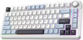EPOMAKER EA75 75% RGB Gaming Mechanical Keyboard, 2.4GHz/Type-C/BT Creamy Wireless Keyboard with Knob, Shine Through PBT Keycaps, Hot Swappable for Gamers (Light Blue, Graywood V3 Switch)