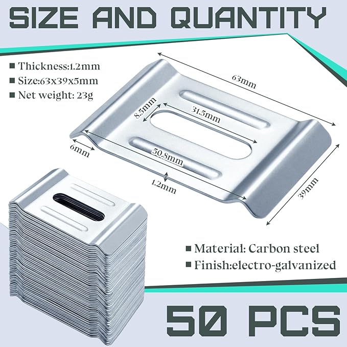 50 Pack Hold Down Clamps for Cable Tray, Cable Tray Wire Shelf Support Washer Application in 4mm - 6mm Diameter