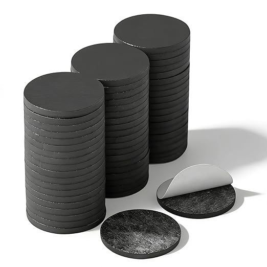 Towjug Sticky Round Magnetic Dots for Crafts, 60 Adhesive Magnets (0.8"x0.08") Anisotropy Magnet Peel and Stick for Office Supplies