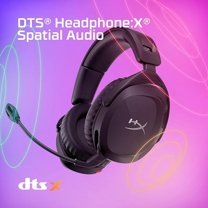 HyperX Cloud Stinger 2 - Wireless Gaming Headset – Compatible with PC. Noise-Cancelling Swivel-to-Mute Microphone, Comfortable Memory Foam, UP to 20 Hours of Battery Life (Renewed) - Grade A