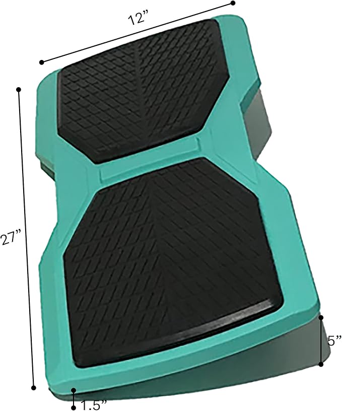 We're it Under Desk Ergonomic Footrest - Dual-Function Balance Board for Office Chairs, Anti-Fatigue Foot Support, 27"x12", Aqua Green
