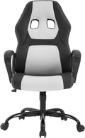 PayLessHere Gaming Chair Ergonomic Office Chair Computer Chair with Lumbar Support Ergonomic Pu Leather Adjustable Height Executive Chair for Women Men and Adults,White