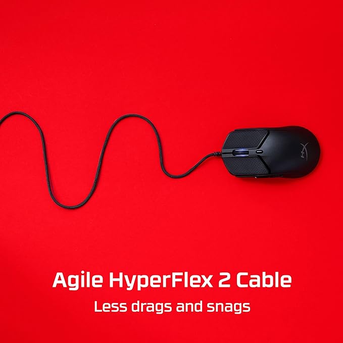 HyperX Pulsefire Haste 2 – Wired Gaming Mouse- Ultra Lightweight, 53g, 8000Hz Polling Rate, Precision Sensor, Hyperflex 2 Cable, Plug and Play – Black
