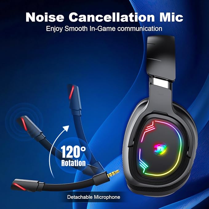 IMYB W82 2.4Ghz Wireless Gaming Headset for Nintendo Switch丨OLED丨Lite, Bluetooth 5.4 Gaming Headphones with Noise Cancelling Microphone, 40Hr Battery, USB & Type-C Connector for PS5, PS4, PC, Laptop