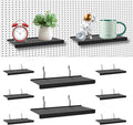 PEKGRIL 10x4.3 Inch Pegboard Shelves Set of 10, Metal Peg Board Shelves Accessories, Flat Display Shelves for Pegboard, Metal Retail Display for Storage and Organization, Black