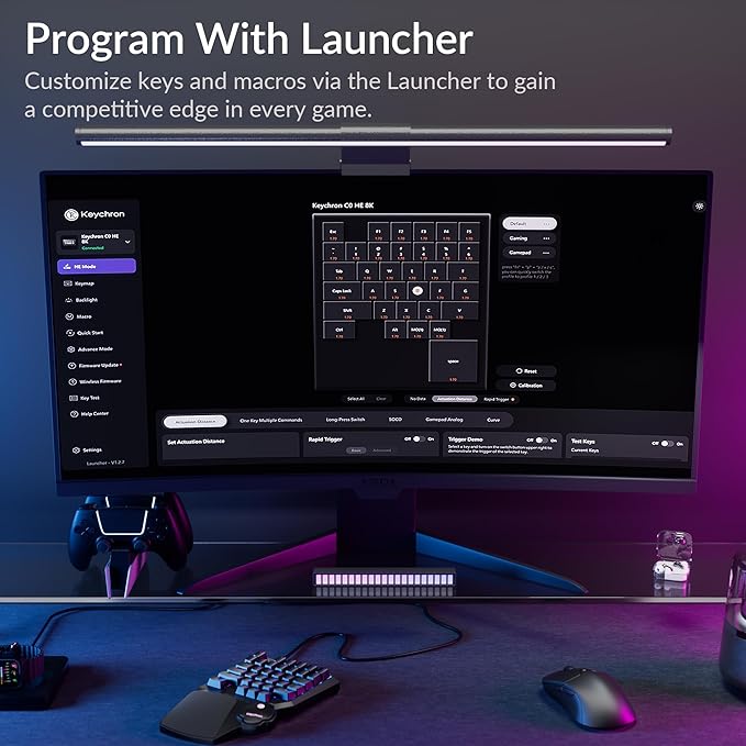 Keychron C0 HE 8K Wired One-Handed Gaming Keypad, Rapid Trigger Hall Effect Magnetic Switches, 35 Programmable Keys, Per-Key RGB Lighting, Web-Based Configurator, Compatible with Windows & macOS