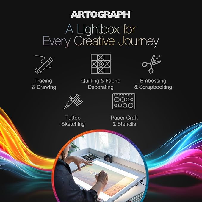 Artograph Thin LED Light Box, 17" x 12" Dimmable Drawing & Tracing Pad, LightPad 940 LX