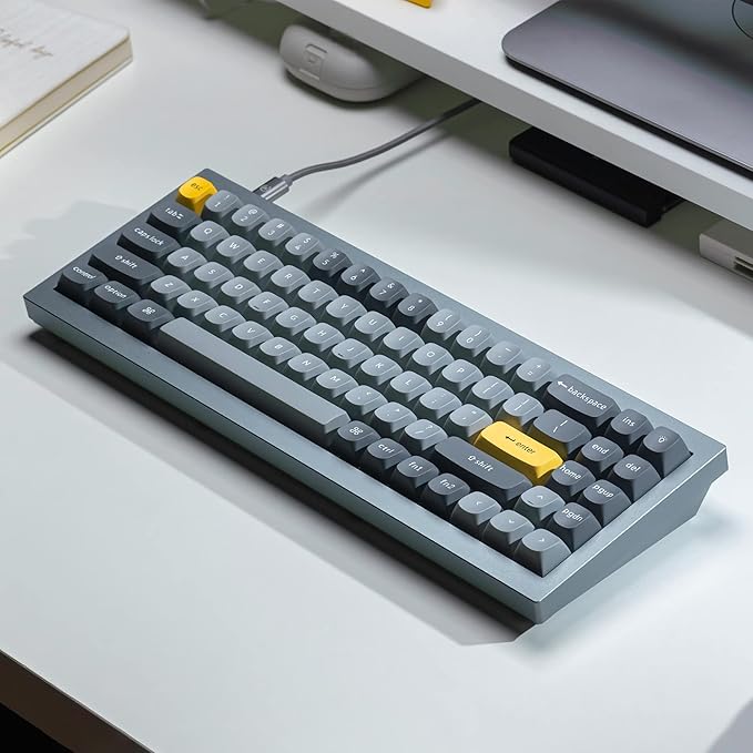Keychron Q7 70% Layout Hot-Swappable RGB Wired Custom Mechanical Keyboard Compatible with Mac Windows Linux, QMK/VIA Programmable Macro Gateron G Pro Brown Switch Double Gasket Kit Full Aluminum-Grey