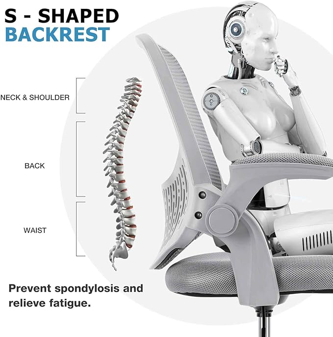 JHK Drafting Tall Office Chair Standing Desk Counter Height Adjustable Chairs with Flip-up Padded Armrests