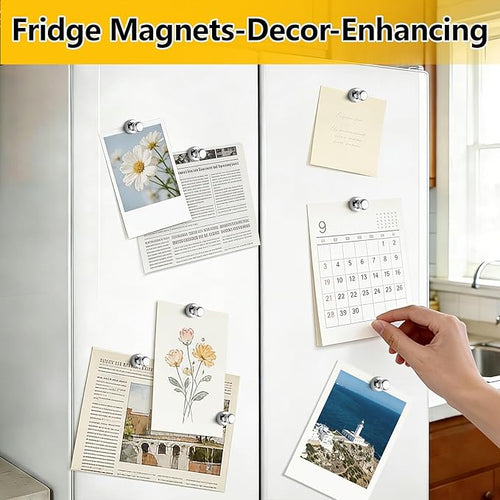 16 Pcs Fridge Magnets, Refrigerator Magnets, Small Strong Magnets, Whiteboard Magnets for Fridge, Magnetic Push Pins for Locker, Kitchen Decor and Accessories, Office, Classroom Organization