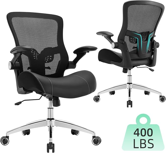 Office Chair Ergonomic Desk Chair-400lbs Big and Tall Heavy Duty, Wide & Soft 3D Modeling Foam Cushion Home Office Desk Chair with Adjustable Seat Height, Executive Computer Task Chair