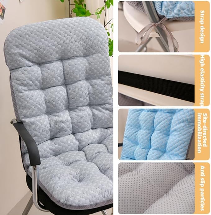 High Back Rocking Chair Cushions Patio Cushion Non-Slip Bottom Tufted Seat Pads with Ties Office Chair Pads Seat Cushion