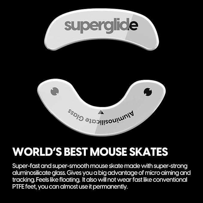 Superglide - Fastest and Smoothest Mouse Feet/Skates Made with Ultra Strong Flawless Glass Super Fast Smooth and Durable Sole for Endgame Gears XM1 RGB / XM1r [White]