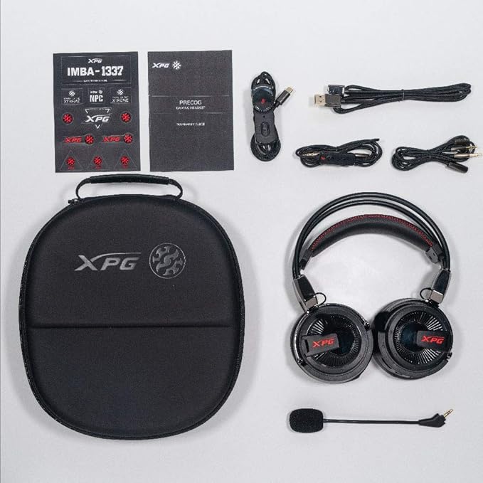 XPG Precog Gaming Headset with Mic Hi-Fidelity Dual Drivers 7.1 Virtual Surround Sound (XPG Precog), One Size