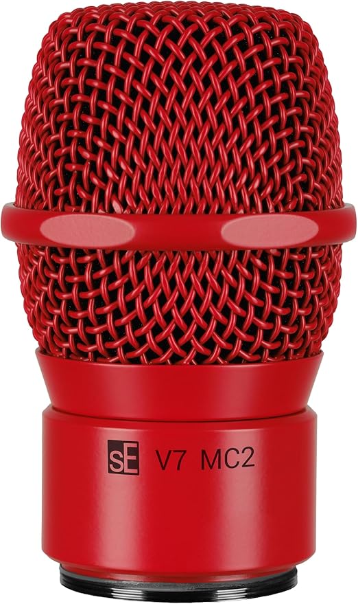 SE ELECTRONICS V7 MC2 Wireless Microphone Capsule - Compatible with Sennheiser Wireless Transmitters - Professional Dynamic Microphone for Singing, Speech & Music Studio Recording (Red)