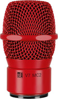 SE ELECTRONICS V7 MC2 Wireless Microphone Capsule - Compatible with Sennheiser Wireless Transmitters - Professional Dynamic Microphone for Singing, Speech & Music Studio Recording (Red)