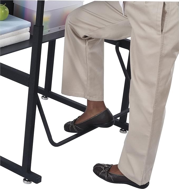 Safco Products AlphaBetter Adjustable-Height Desk, 36" W x 24" D Premium Desktop, Swinging Footrest Bar Classroom and Home School Desk