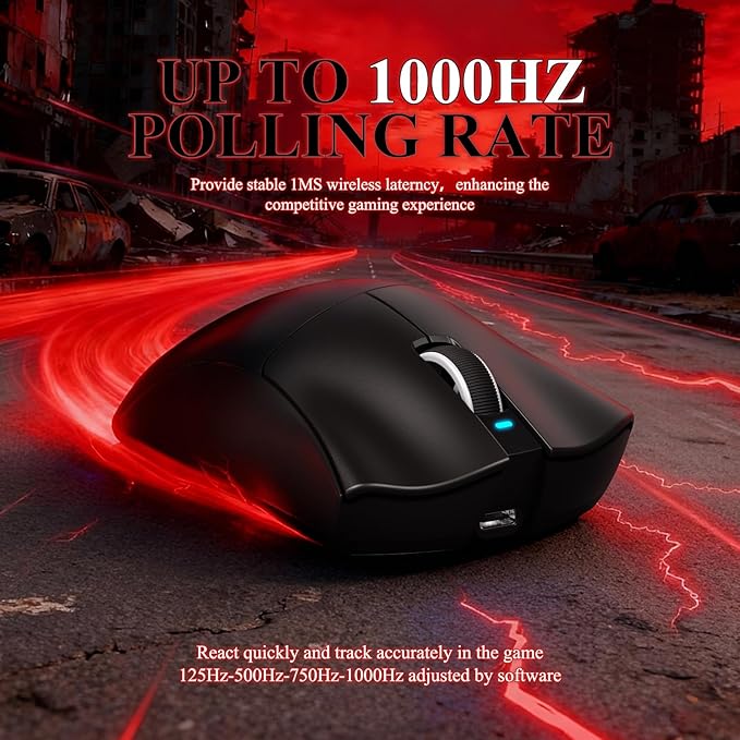 MAMBASNAKE Attack Shark V3 PRO 62g Superlight Wireless Gaming Mouse,RGB Magnetic Charging Dock,BK52820 Tri-Mode BT/2.4G Wireless/Wired Mouse,25000DPI,500mAh,5 Programmable Buttons for Pc/Mac,Black