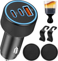 USB C Car Charger, 3-Port 142.5W Dual USB-C & USB-A Car Power Adapter PD/QC Fast Charging Cigarette Lighter for iPhone 17/16/15, iPad, MacBook Pro/Air, Samsung Galaxy S25 S24, Pixel, Android