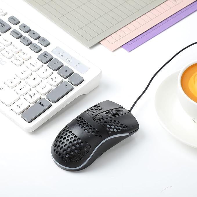 Tellegloww 8 Pack USB Wired Mouse Computer Mouse with RGB Lighting 3 Adjustable Dpi Ergonomic Optical Office Corded Mice for PC Desktop Laptop Computer Office School Home Classroom Supplies