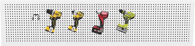 KINOMI 24 Pack Pegboard Hooks Heavy Duty Pegboard Drill Holder Power Tool Holder, Value Set, Large Pegboard Accessories and Hooks for Tools, Power Drills, Art and Craft Supplies etc