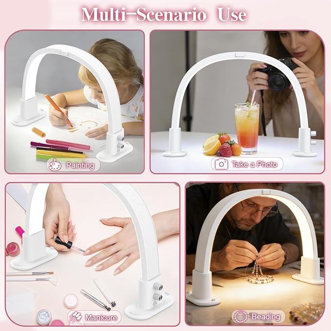 SLYFTE Professional Quality Mini Half Moon Light for Nail Desk, Personal Arch Light for Home Use, Nail Tech Lamp Perfect for At-Home Manicures (Black)
