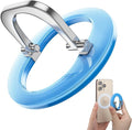 SUPERONE for Magnetic Phone Ring Holder, Adjustable Magnetic Phone Grip Removable Phone Ring Kickstand Compatible with Accessories Only for iPhone 17 16 15 14 13 12 Series - Bright Blue