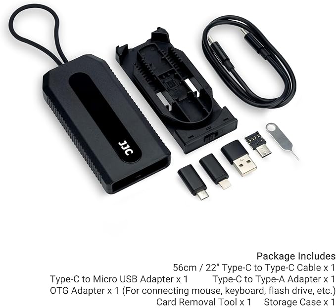 JJC Mulit-Functional Type-C Charging & Data Transfer Cable with USB C to Micro USB/USB A/USB 3.0 OTG Adapter Converter Kit for Outdoor Travel Cell Phone Charge Laptop PC Data Transfer
