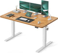 CubiCubi Electric Standing Desk Height Adjustable, 55.1 x 23.6 Inches Home Office Computer Desk, Sit to Stand Up with Memory Presets, Natural