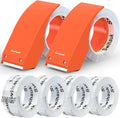 Swihauk 1.88 in x 66.6 YDs Heavy Duty Packing Tape with Dispenser, Strong & Durable Shipping Tape, Packaging Tape, Clear Package Tape for Shipping Moving Storage and Mailing, 6 Roll + 2 Dispenser