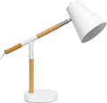 Simple Designs LD1059-WHT Wooden Pivot Desk Lamp, Matte White